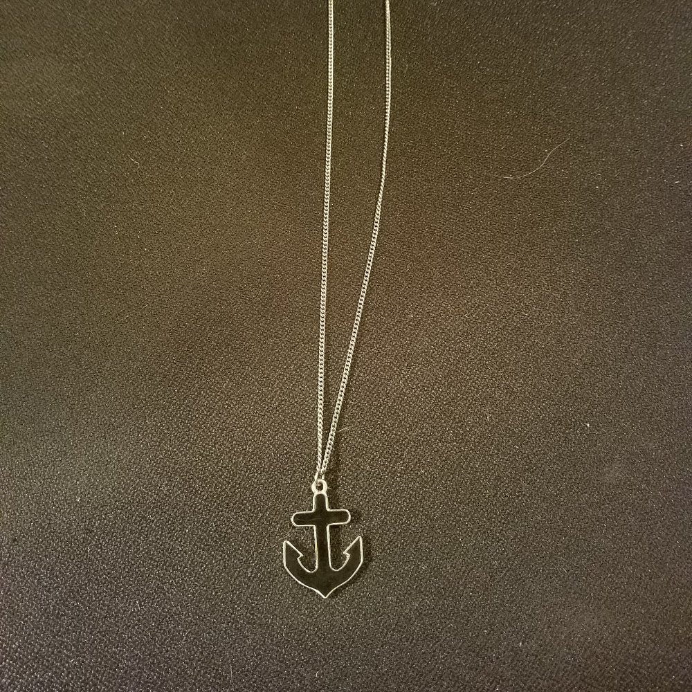 Forever 21 Black Anchor Necklace